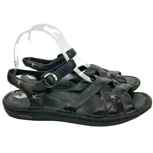Keen womens sandals size 7.5 38.5 black leather outdoors gorpcore walking